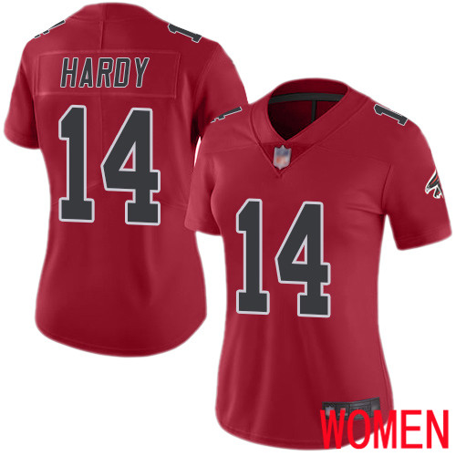 Atlanta Falcons Limited Red Women Justin Hardy Jersey NFL Football #14 Rush Vapor Untouchable->youth nfl jersey->Youth Jersey